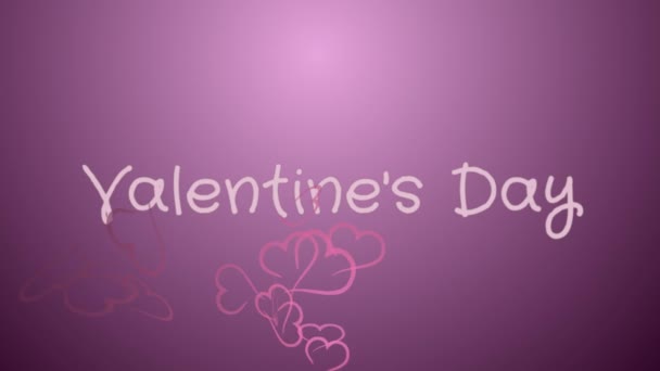 Animatie Valentijnsdag, wenskaart — Stockvideo