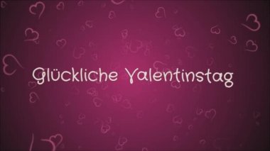 Animasyon Gluckliche Valentinstag, mutlu sevgililer günü Alman dil, tebrik kartı