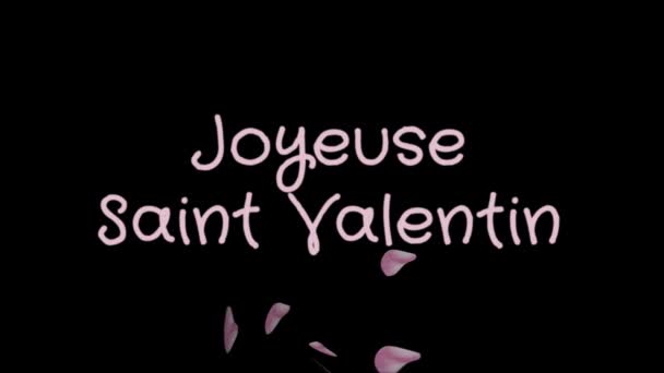 Animação Joyeuse Saint Valentin, Feliz Dia dos Namorados em francês, cartão de felicitações — Vídeo de Stock