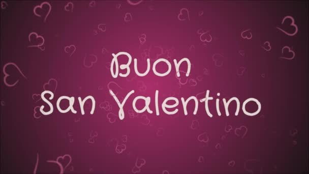 Animation buon san valentino, glücklicher Valentinstag in italienischer sprache, grußkarte — Stockvideo