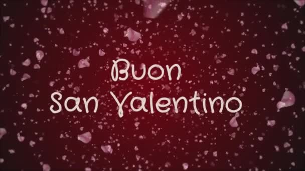 Animazione Buon San Valentino, Buon San Valentino in lingua italiana, biglietto di auguri — Video Stock