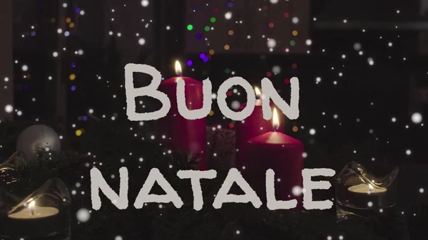 Carte de voeux Buon Natale, Joyeux Noël en langue italienne — Photo