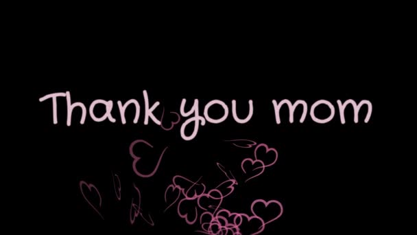 Animação Obrigado mãe, dia das mães, cartão de saudação — Vídeo de Stock
