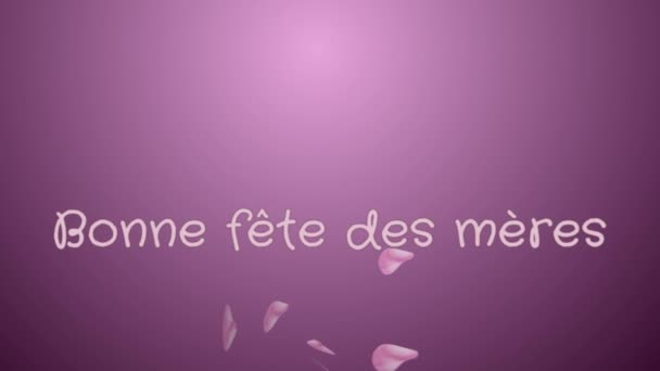 Animation Bonne fete des meres, Happy Mothers day in french language, поздравительная открытка — стоковое видео