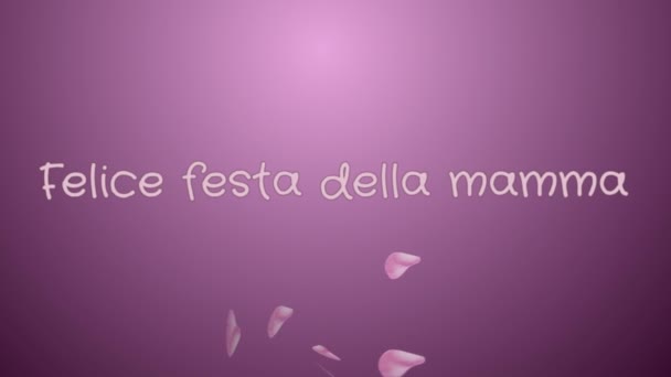 Animation Felice festa della mamma, glad mors dag i italienska språket, gratulationskort — Stockvideo