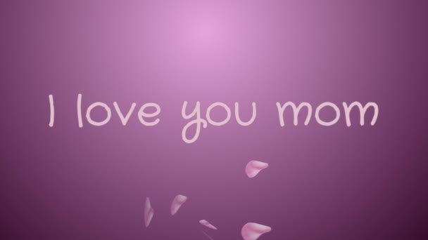 Ik hou van je moeder, Moederdag, wenskaart animatie — Stockvideo