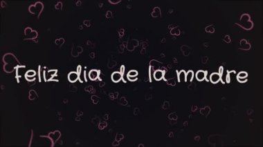 Animasyon Feliz dia de la madre, mutlu anneler günü İspanyolca dil, tebrik kartı