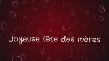 Animasyon Joyeuse fete des meres, mutlu anneler günü Fransız dili, tebrik kartı