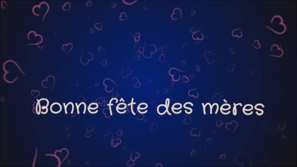 Animation Bonne fete des meres, Happy Mothers day in french language, greeting card — Stock Video