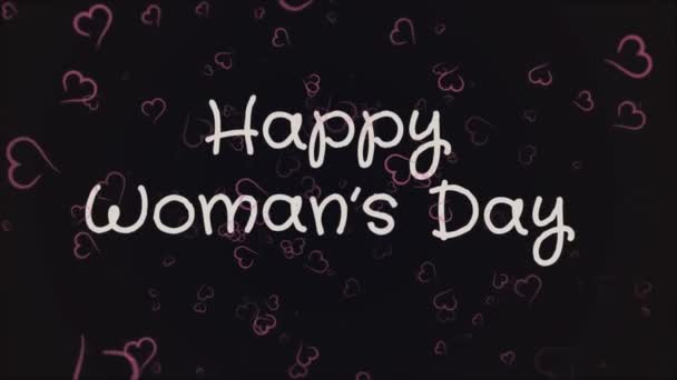 Animatie gelukkig Womans dag, wenskaart — Stockvideo