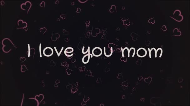 Animation I love you mom, mothers day, greeting card — Stock Video