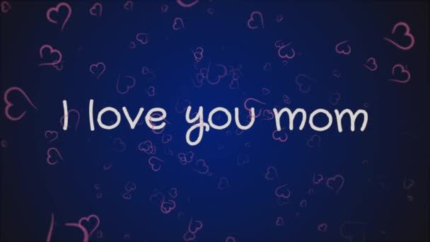 Animation I love you mom, mothers day, greeting card — Stock Video