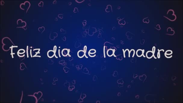 Animatie Feliz dia de la madre, Happy Mothers day in de Spaanse taal, wenskaart — Stockvideo