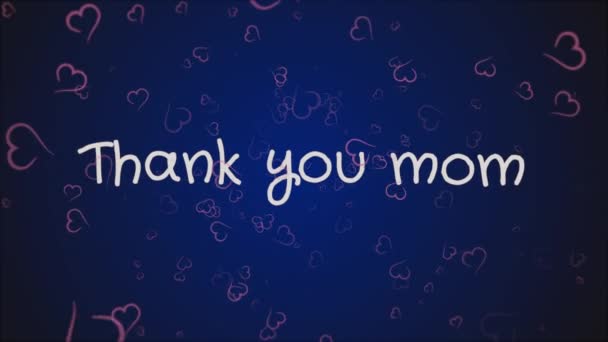 Animation Thank you mom, mothers day, greeting card — Stock Video