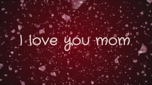 Animazione Ti amo mamma, festa della mamma, biglietto di auguri — Video Stock