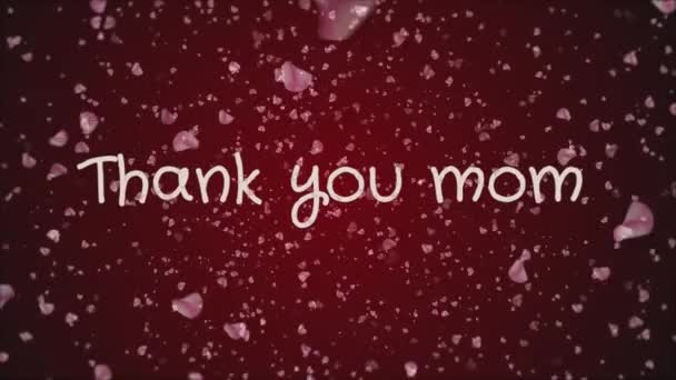 Анимация Thank you mom, mothers day, greeting card — стоковое видео