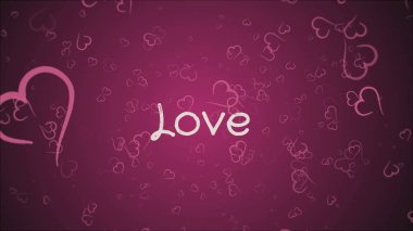 Sevgililer günü tebrik kartı - aşk, pembe kalpler