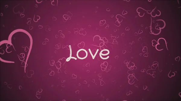 Valentin-napi üdvözlőlap - szerelem, rózsaszín szívekkel — Stock Fotó