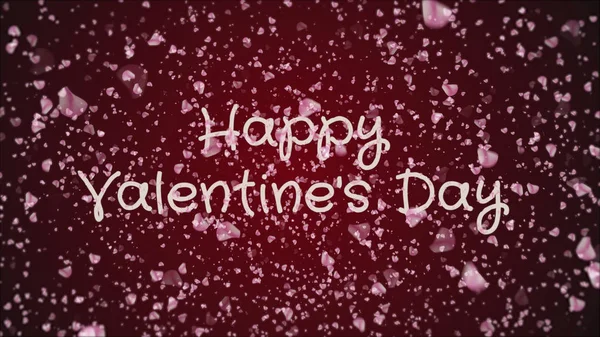Glad Alla hjärtans dag, ett gratulationskort, rosa kronblad — Stockfoto