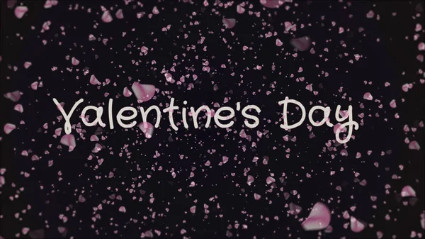 バレンタインの日のグリーティング カード、ピンクの花びら — ストック写真