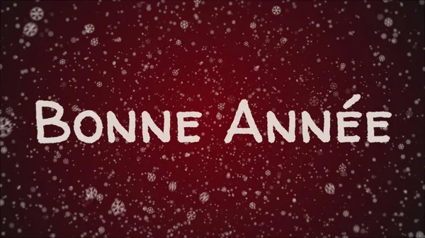 Bonne Annee, Happy New Year in Franse taal, wenskaart. — Stockfoto
