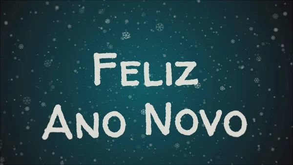 Feliz Ano Novo - Happy New Year in portuguese language, greeting card — Stock Photo, Image