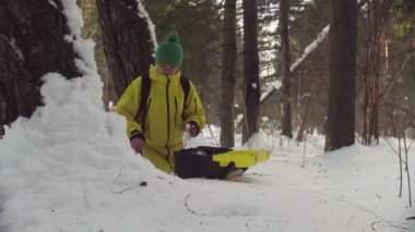 Ekolojist kış orman sampels kar elde