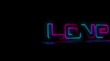 Animasyon aşk hattı Neon harfler çizer
