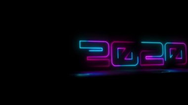 Animasyon 2020 çizgi Neon harfler çizer