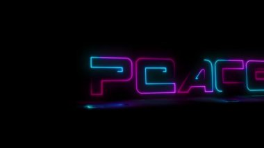 Animasyon barış hattı Neon harfler çizer