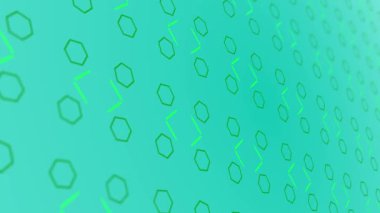 Altıgen ve çizgilerile 3d animasyon arka plan