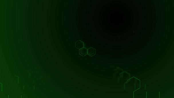 Animatie groene lijnen trekt de cannabinol moleculen — Stockvideo