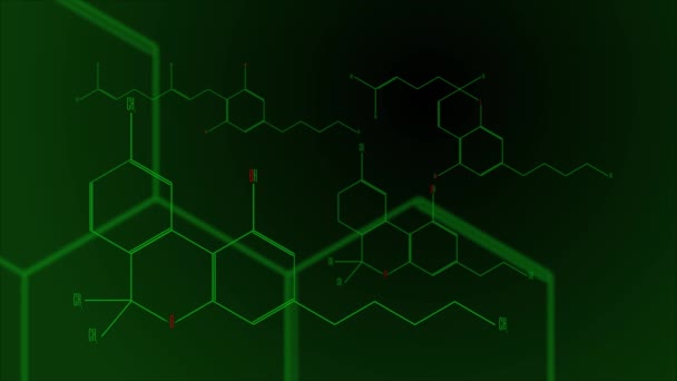 Animación digital - un grupo de moléculas cannabinoides — Vídeos de Stock