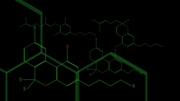 Digital animation-en grupp av cannabinoid molekyler — Stockvideo