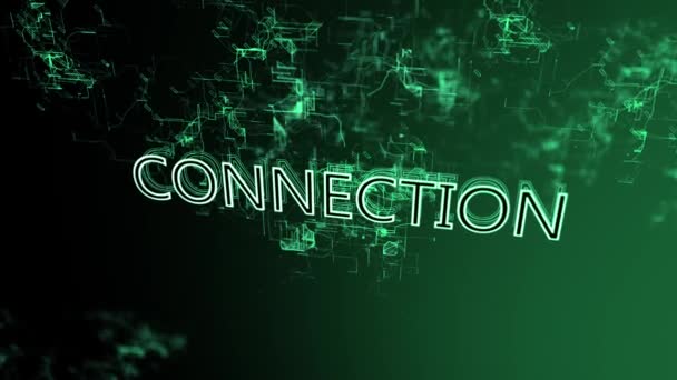 3D animation of the digital network. Text Connection — Stock Video