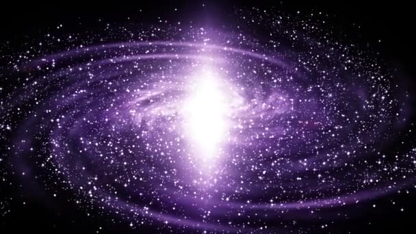 Animatie van roterende spiraal Melkweg in diepe ruimte — Stockvideo