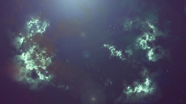 Animación de la brillante nebulosa parpadeante y estrellas — Vídeo de stock