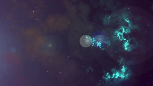 Animering av glödande flimmernebulosa och stjärnor — Stockvideo