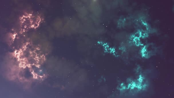 Animação da nebulosa cintilante e das estrelas — Vídeo de Stock