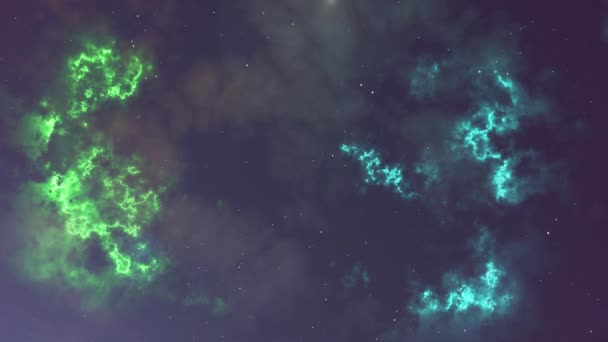 Animación de la brillante nebulosa parpadeante y estrellas — Vídeo de stock