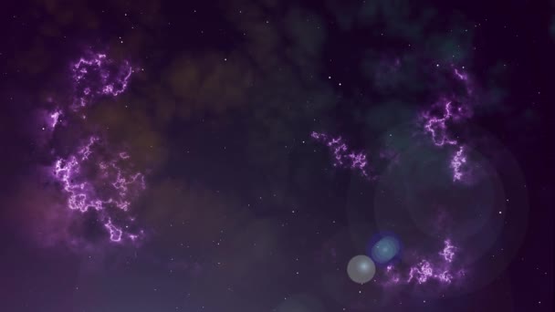 Parlayan bulutsu ve yıldızların animasyonu — Stok video