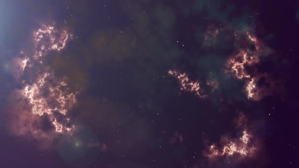 Animação da nebulosa cintilante e das estrelas — Vídeo de Stock