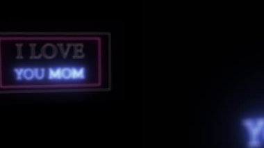 Animasyon yanıp sönen neon işareti seni seviyorum anne