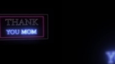 Animasyon yanıp sönen neon işareti teşekkür ederim anne