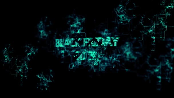 3D digital network. Sign "Black Friday -30 percent" — Stock Video