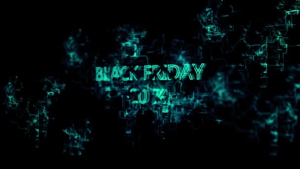 3D digital network. Sign "Black Friday -20 percent" — Stock Video