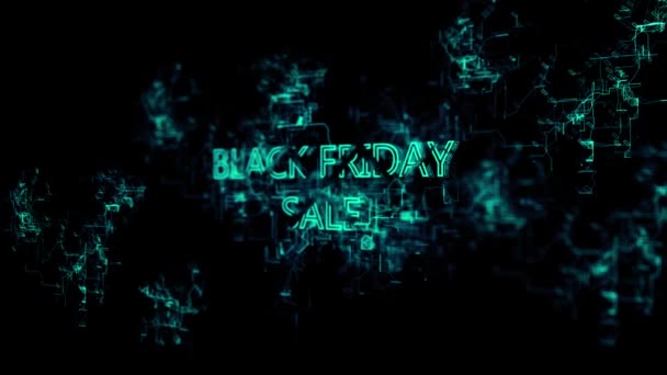 Ψηφιακό δίκτυο 3D. Πινακίδα "πώληση Μαύρης Παρασκευής"" — Αρχείο Βίντεο