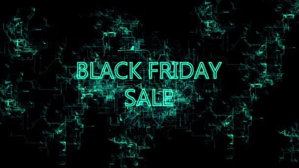 Digitaal netwerk. Teken "Black Friday Sale" — Stockvideo