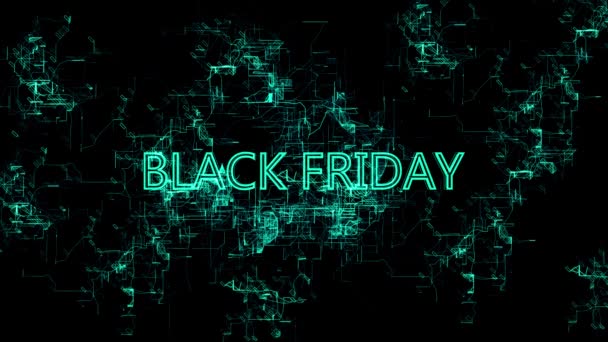 Digital network. Sign "Black Friday" — Stock Video