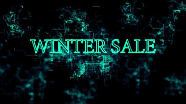 Digitaal netwerk. Teken "Winter Sale" — Stockvideo